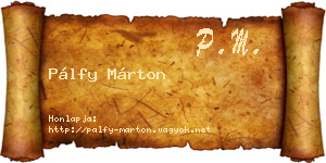 Pálfy Márton névjegykártya