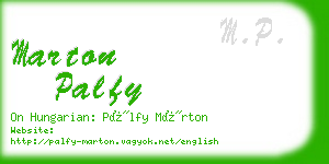 marton palfy business card